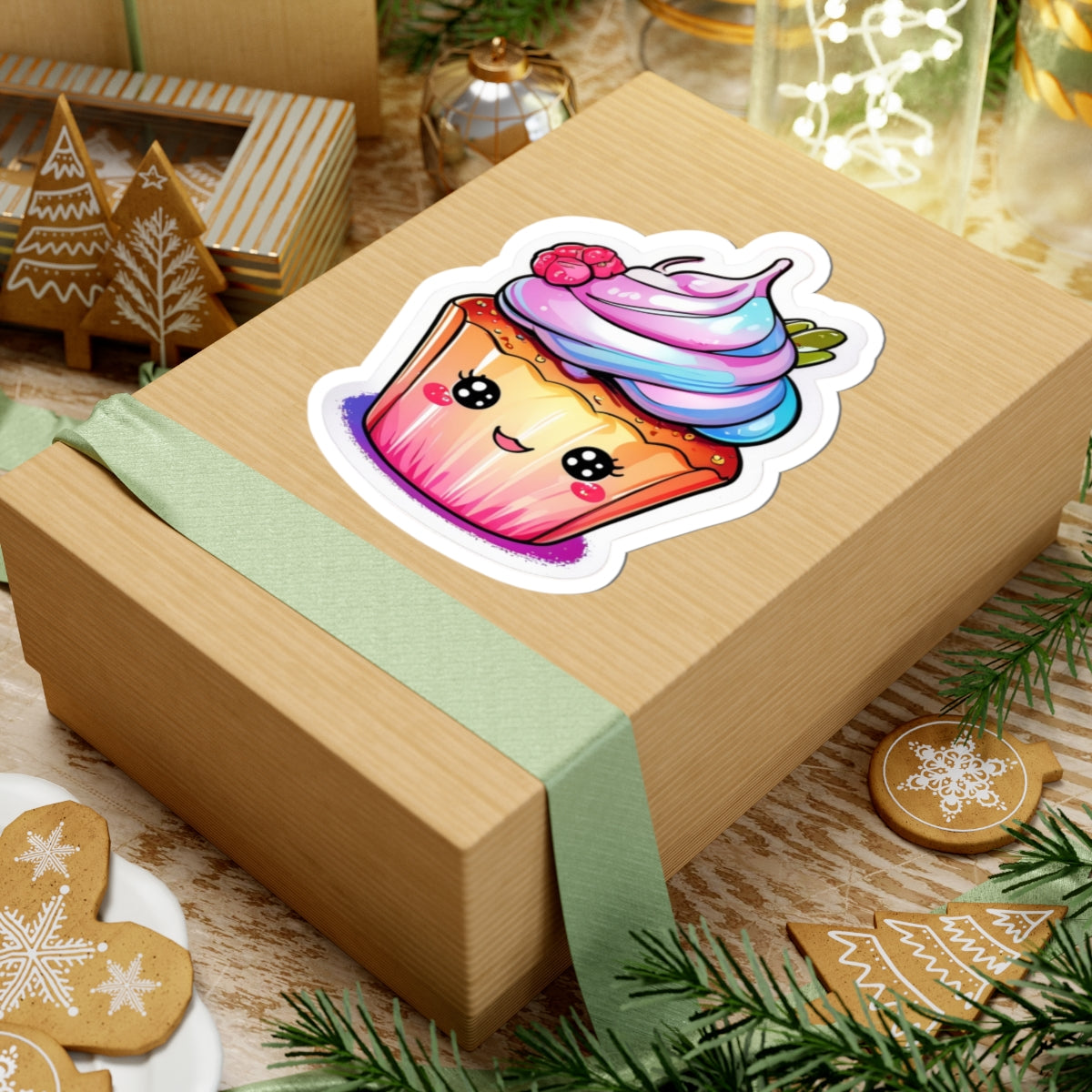 Bright Happy Cupcake Kiss-cut Stickers
