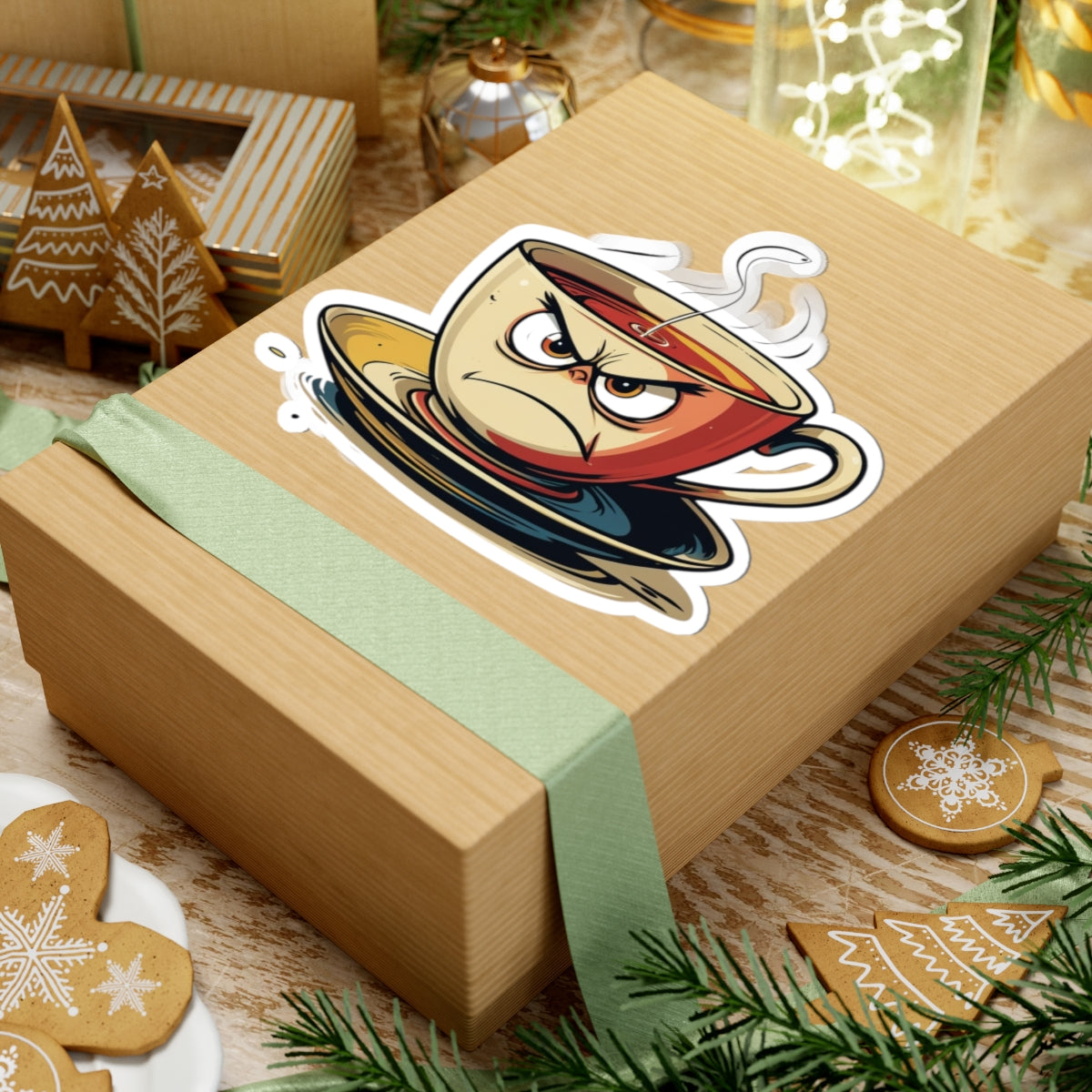 Angry Teacup Tim - Kiss Cut Stickers