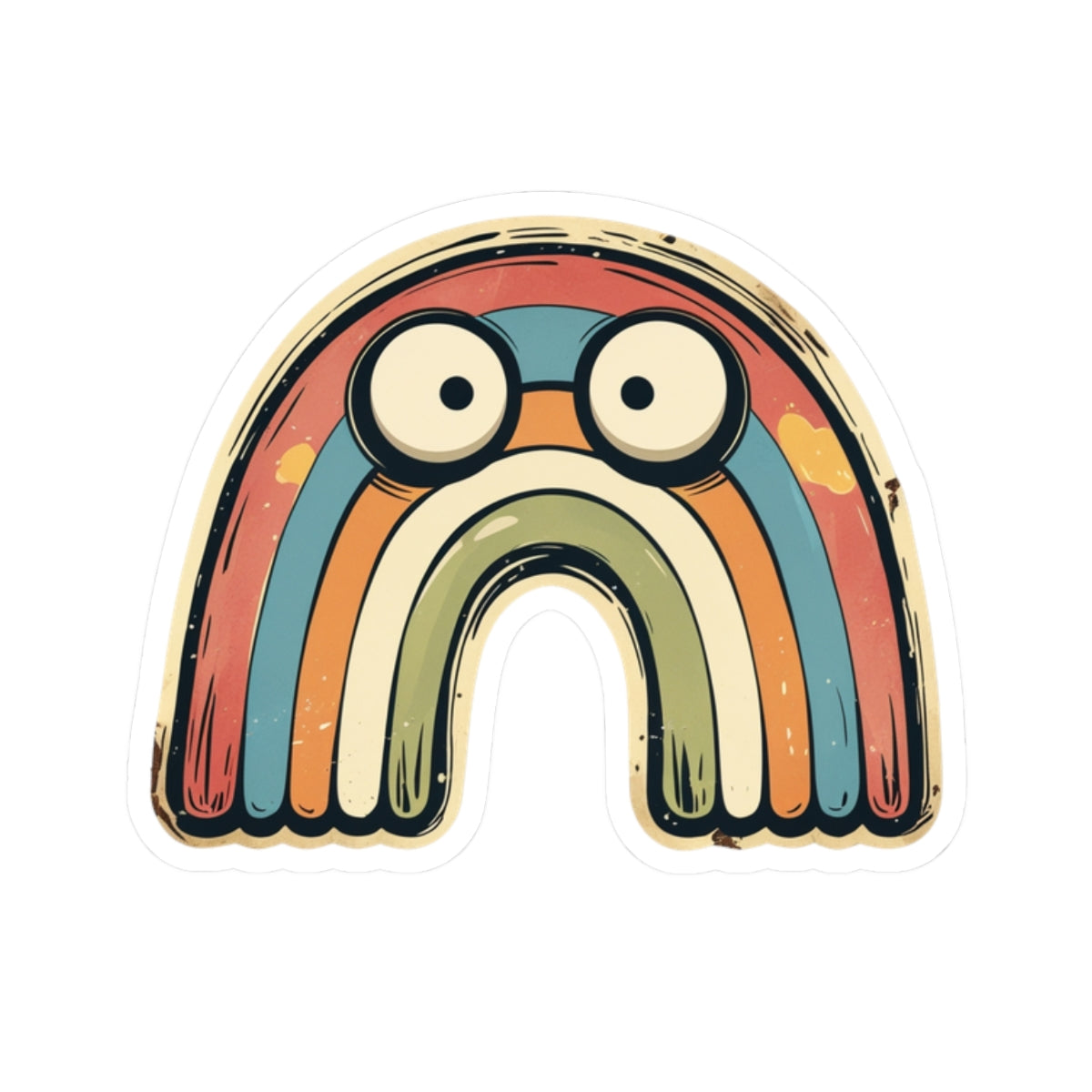Angry Rainbow Rowan - Kiss Cut Stickers