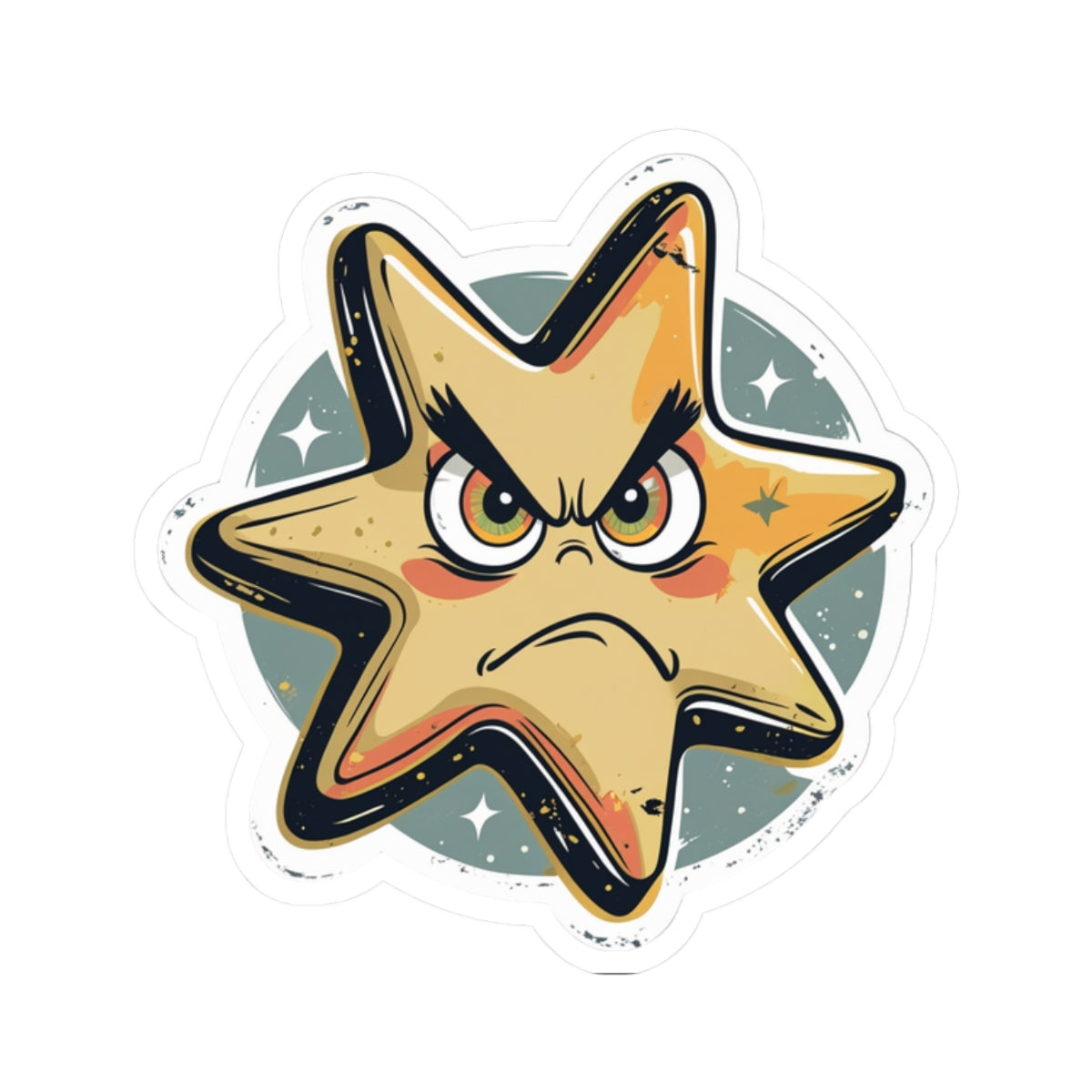 Angry Star Simon - Kiss Cut Stickers