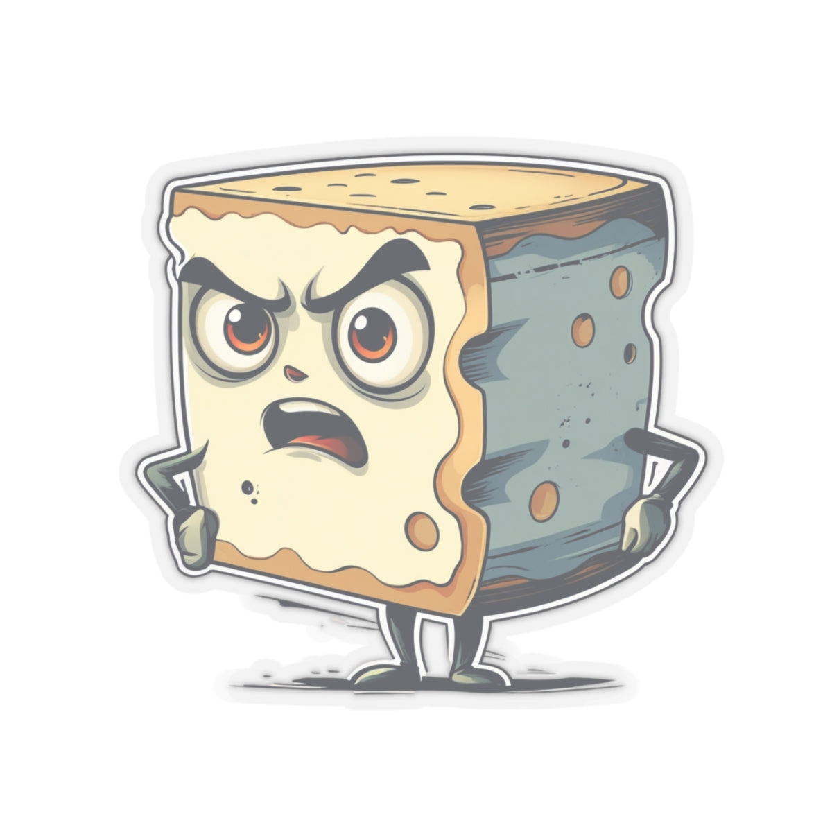 Angry Cheese Carter Kiss-Cut Stickers