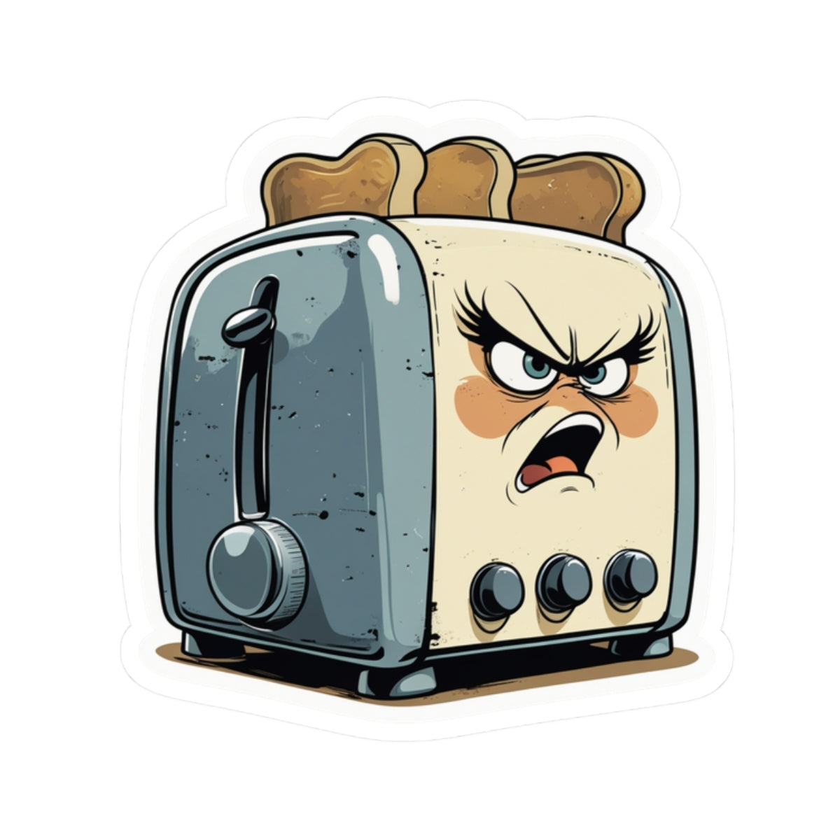 Angry Toaster Tessa - Kiss Cut Stickers