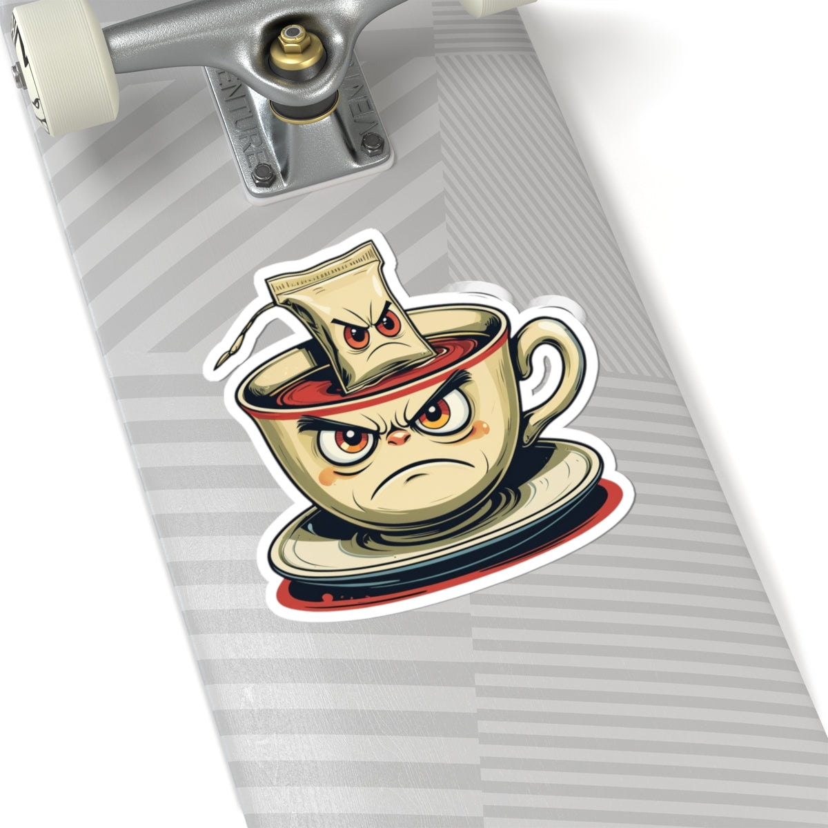 Angry Teacup Troy - Kiss Cut Stickers