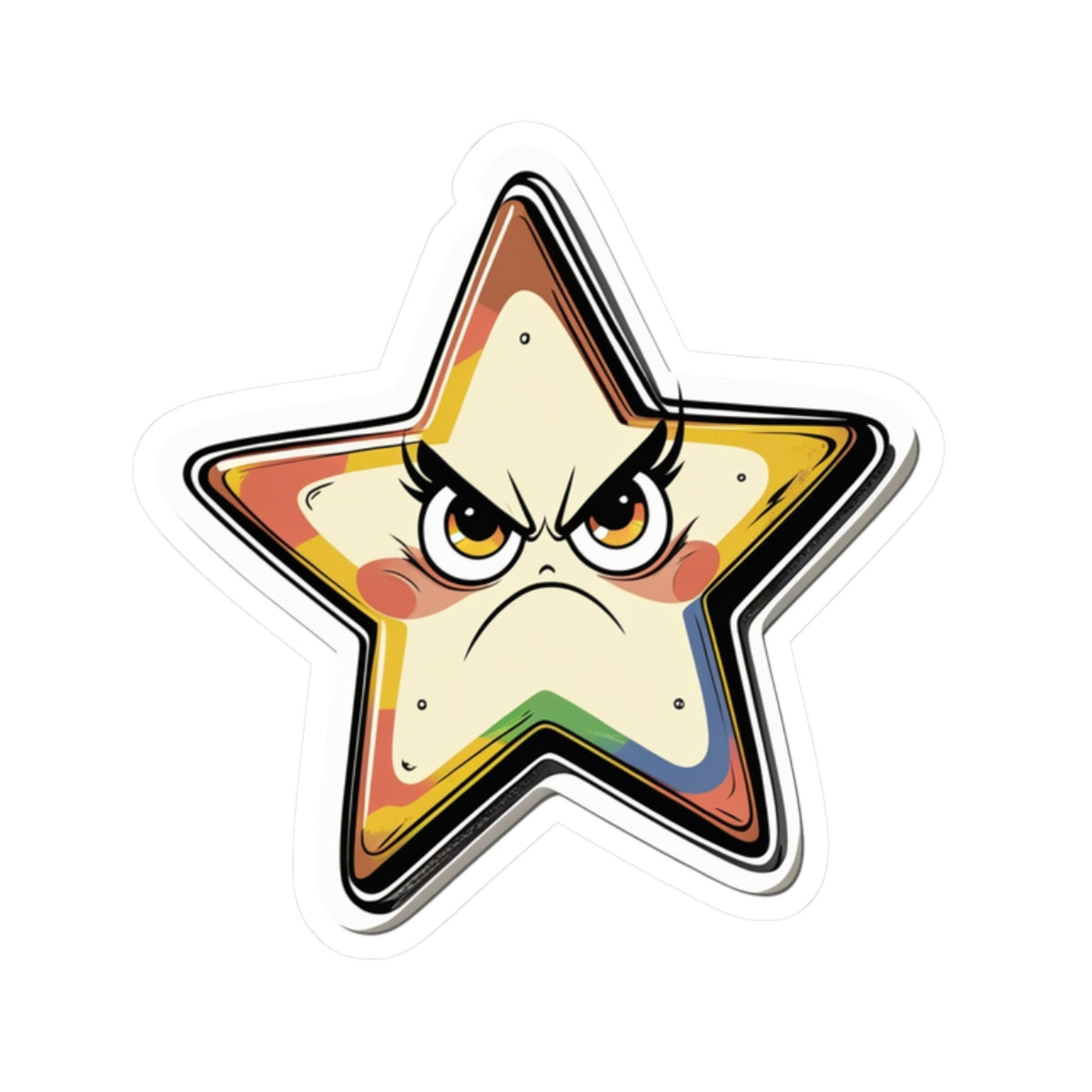 Angry Star Stella Kiss-Cut Stickers