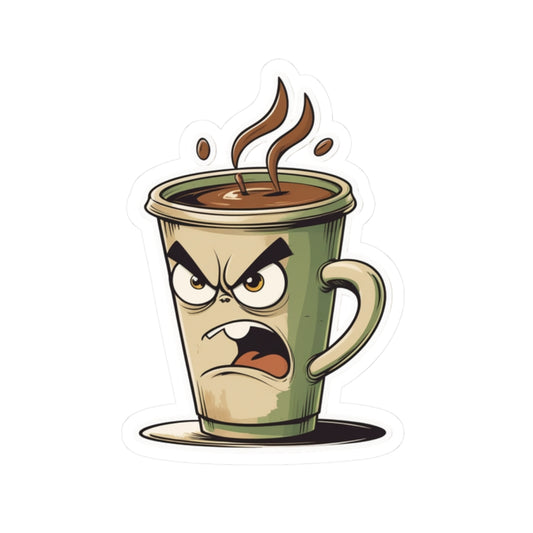 Angry Coffee - Brew Can Do It - Kiss Cut Stickers