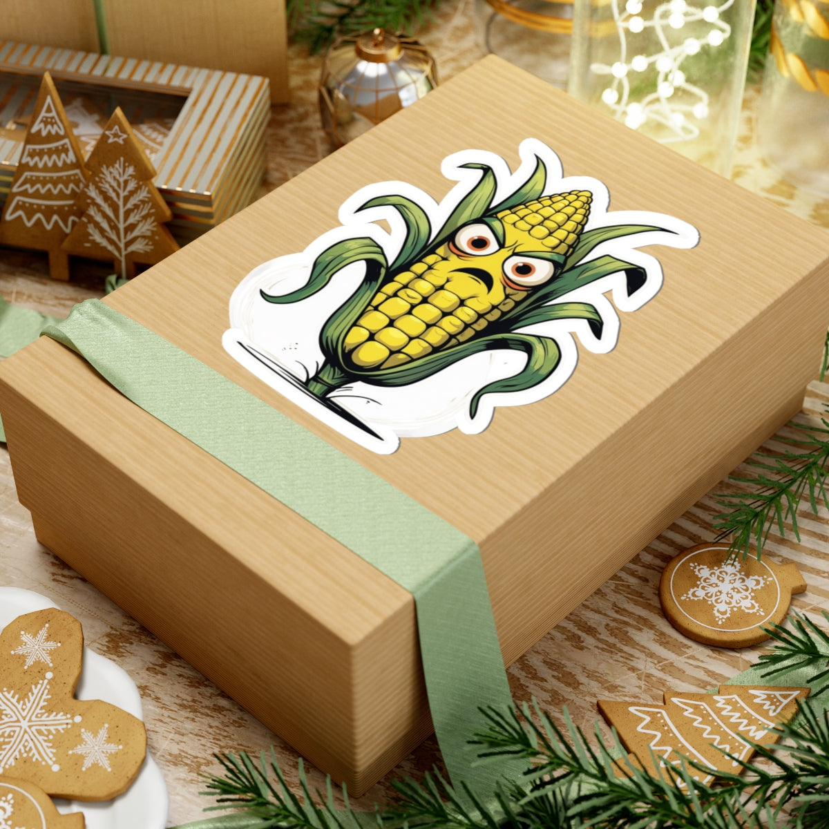 Angry Corn Caleb - Kiss Cut Stickers