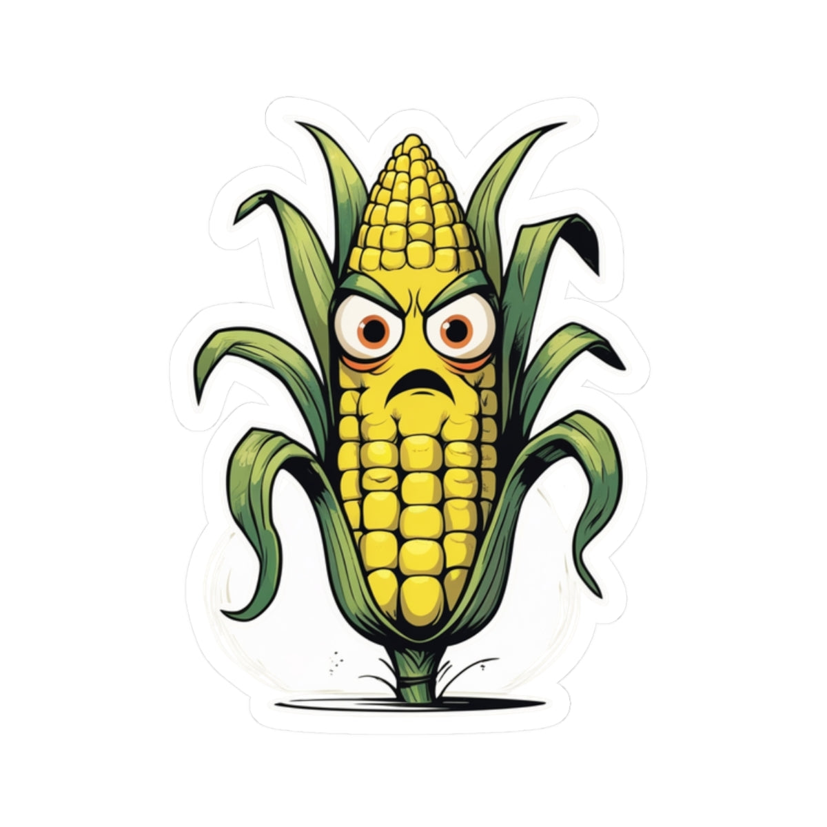 Angry Corn Caleb - Kiss Cut Stickers