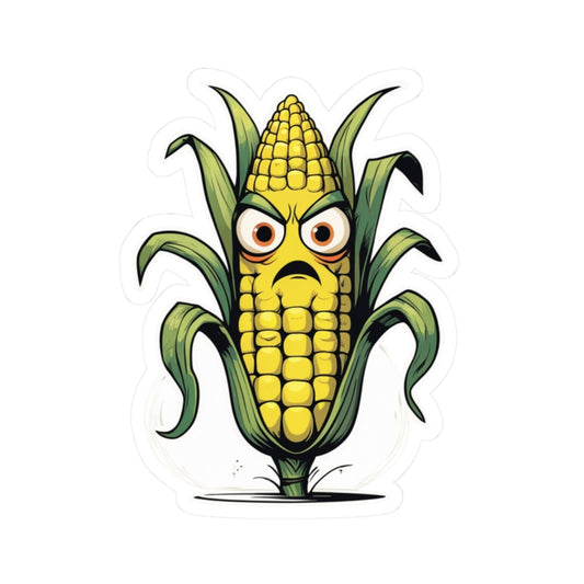 Angry Corn Caleb - Kiss Cut Stickers