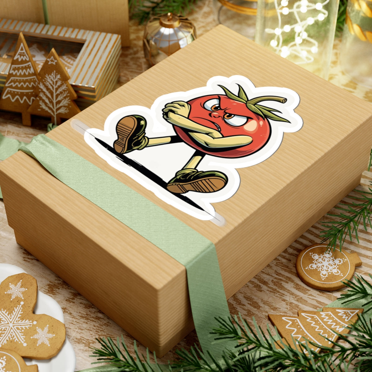 Angry Tomato Guy - Kiss Cut Stickers