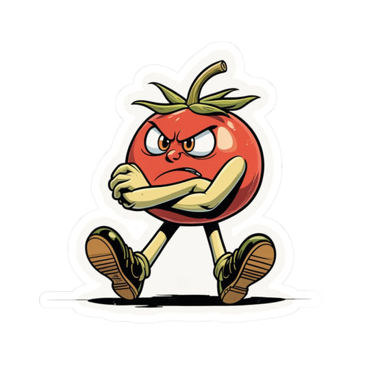 Angry Tomato Guy Kiss-Cut Stickers