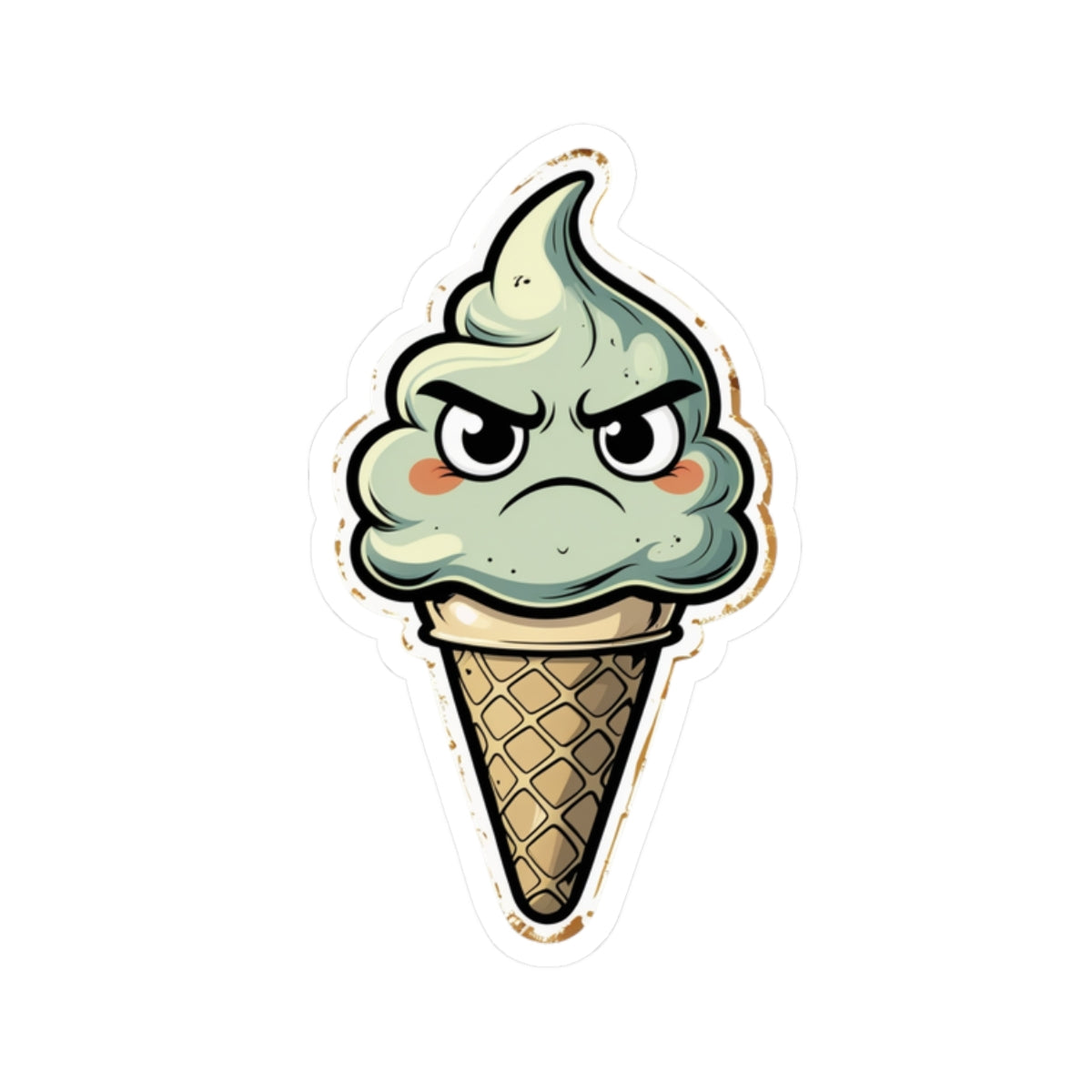 Angry Ice Cream Ivan - Kiss Cut Stickers