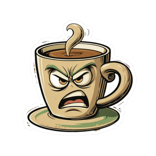 Angry Coffee - Sip Happens - Kiss Cut Stickers