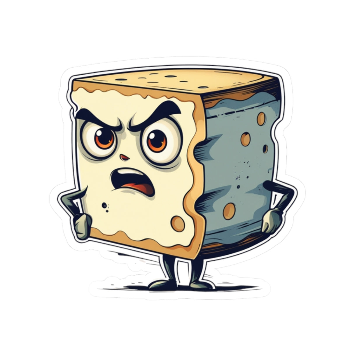Angry Cheese Carter Kiss-Cut Stickers