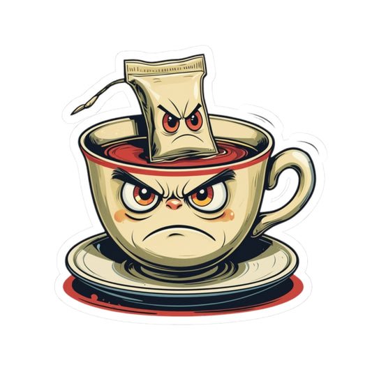 Angry Teacup Troy Kiss-Cut Stickers