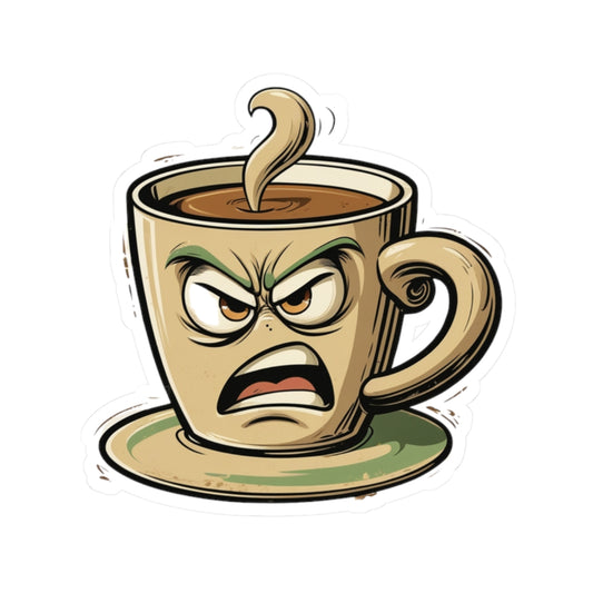 Angry Coffee - Sir Sips a Lot - Kiss Cut Stickers