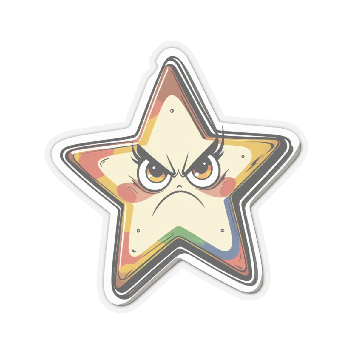 Angry Star Stella Kiss-Cut Stickers