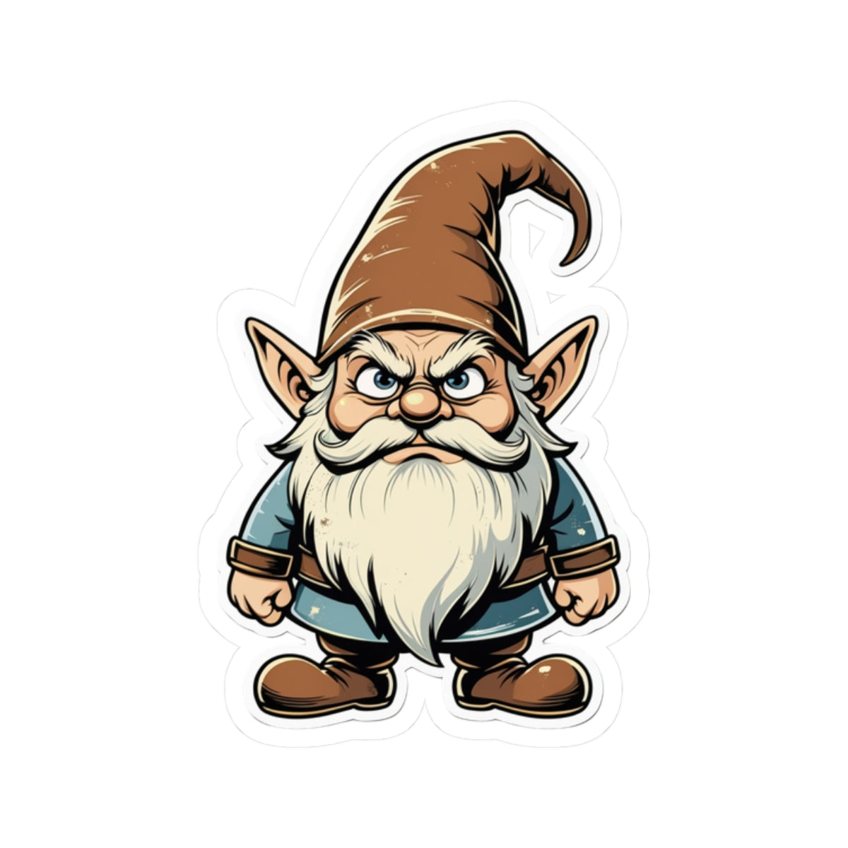 Angry Gnome - Frownwald - Kiss Cut Stickers