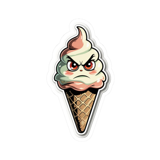 Angry Ice Cream Isolde - Kiss Cut Stickers