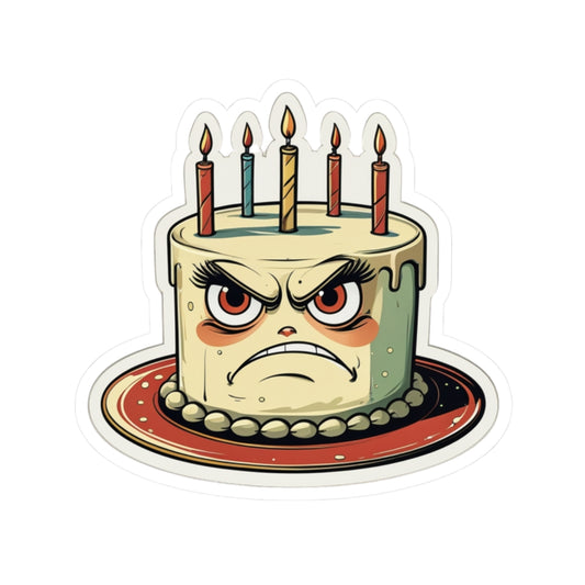 Angry Cake Carla Kiss-Cut Stickers
