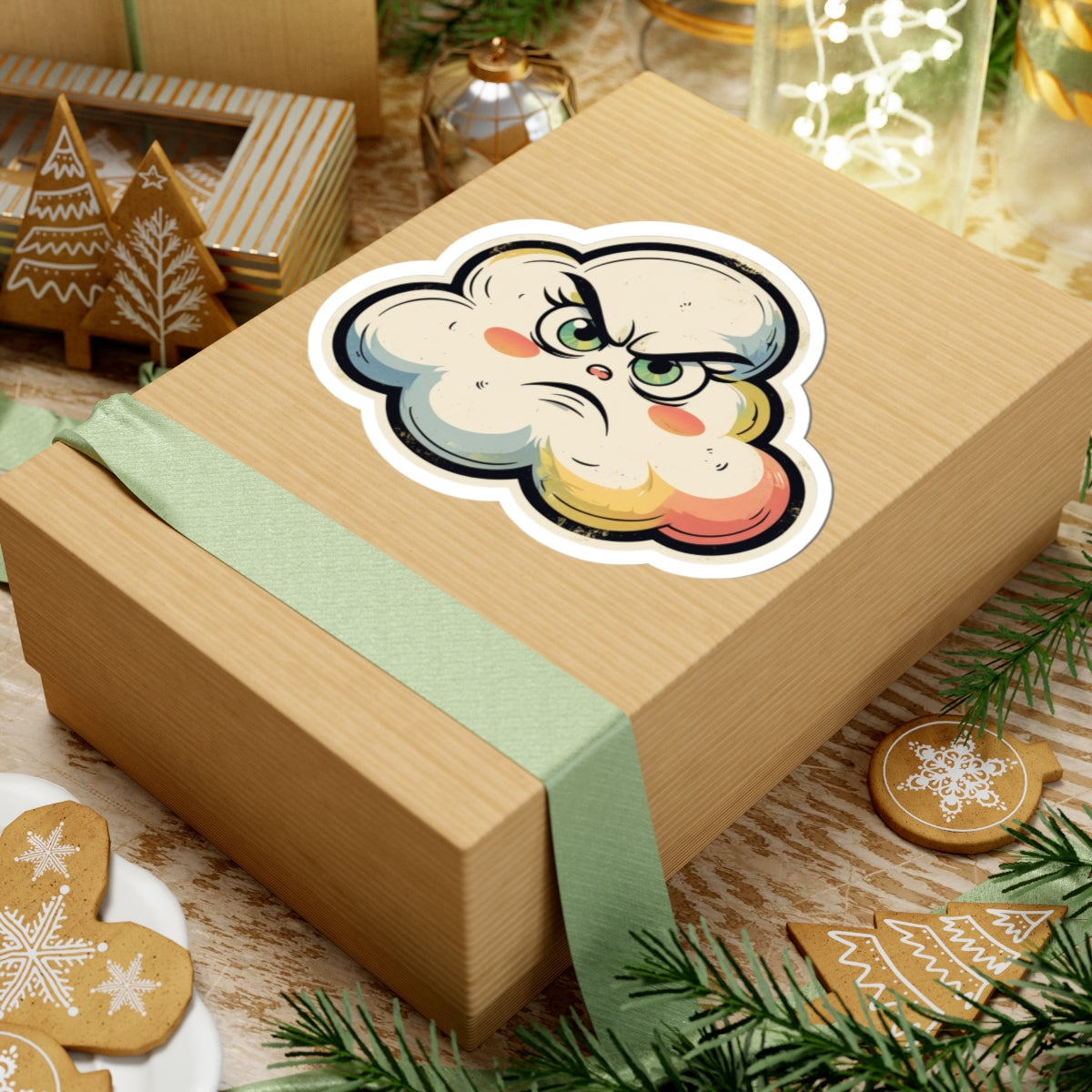 Angry Cloud Cynthia Kiss-Cut Stickers