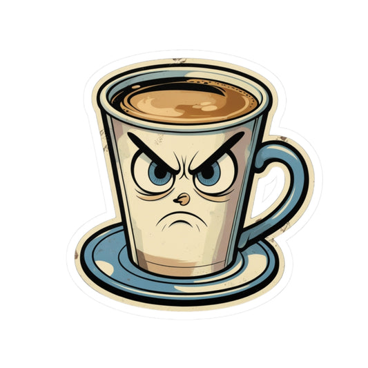 Angry Coffee - Mocha Moodie - Kiss Cut Stickers