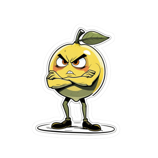 Angry Lemon Lonnie Kiss-Cut Stickers