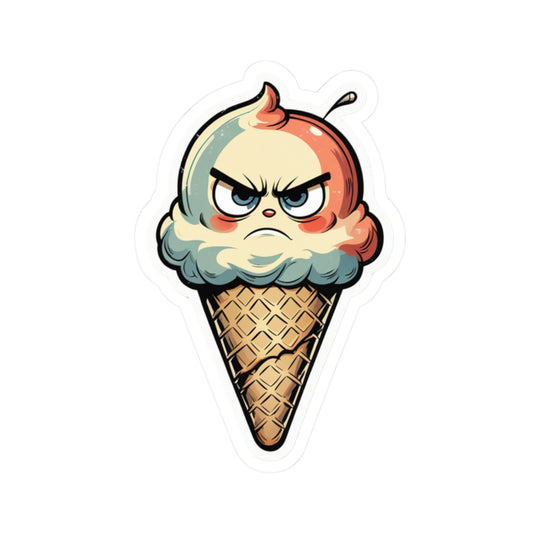 Angry Ice Cream Ian - Kiss Cut Stickers