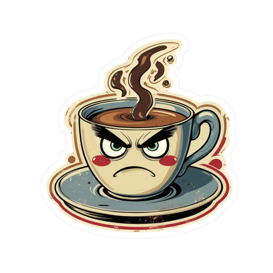 Angry Coffee - Daily Grind - Kiss Cut Stickers