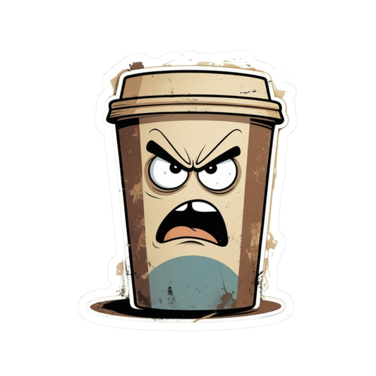 Angry Coffee - Toasty Tumbler - Kiss Cut Stickers