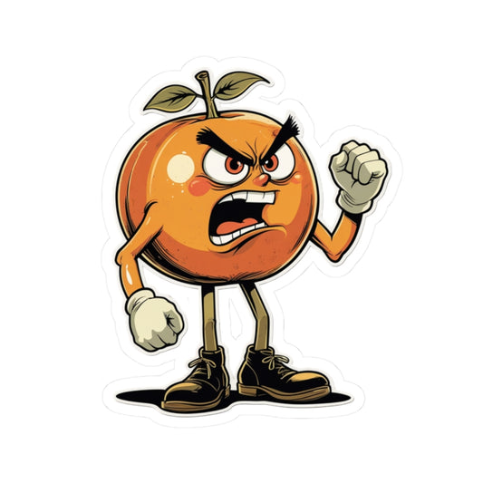 Angry Orange Omar - Kiss Cut Stickers