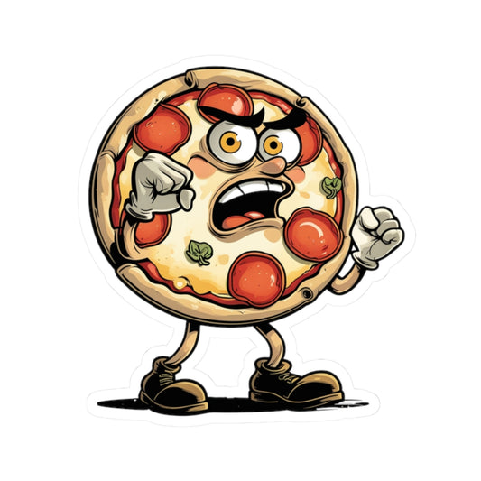 Angry Pizza Porter - Kiss Cut Stickers
