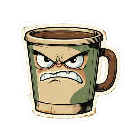 Angry Coffee - Mug Life - Kiss Cut Stickers