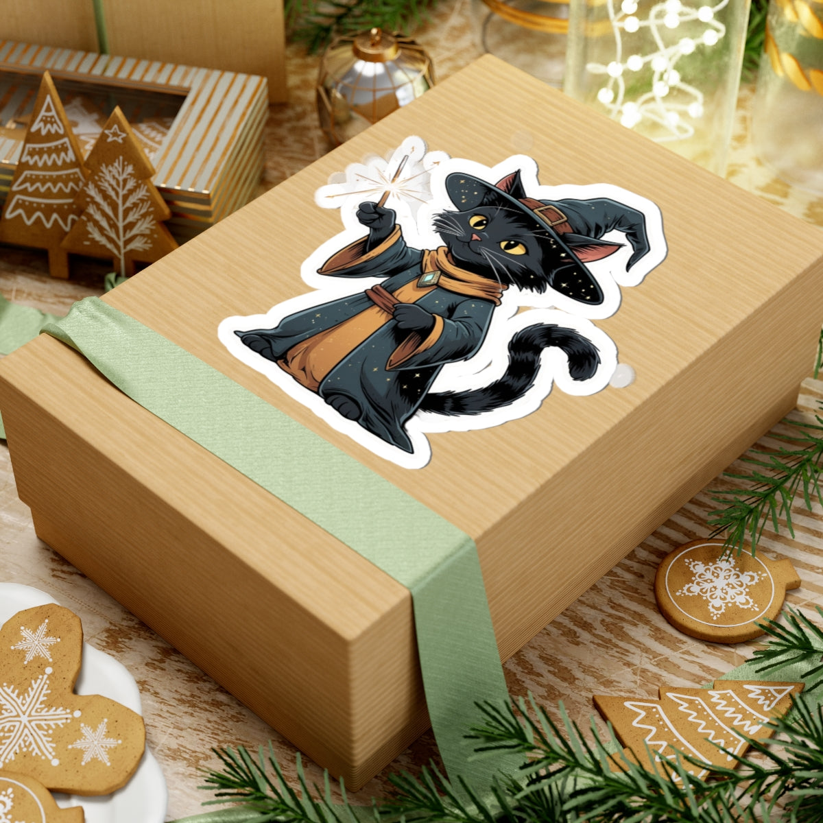 Cedric Mooncloak - Cat Wizard - Kiss Cut Stickers