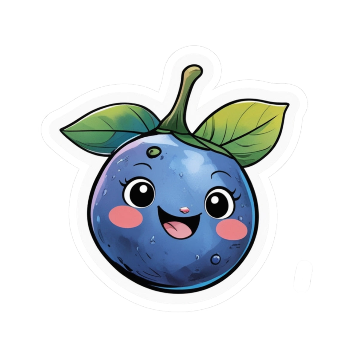 Bubbly Blueberry Happy Kiss-cut Stickers