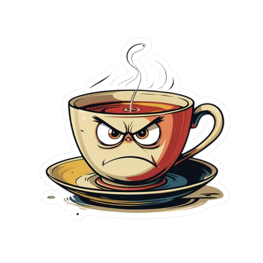 Angry Teacup Tim Kiss-Cut Stickers