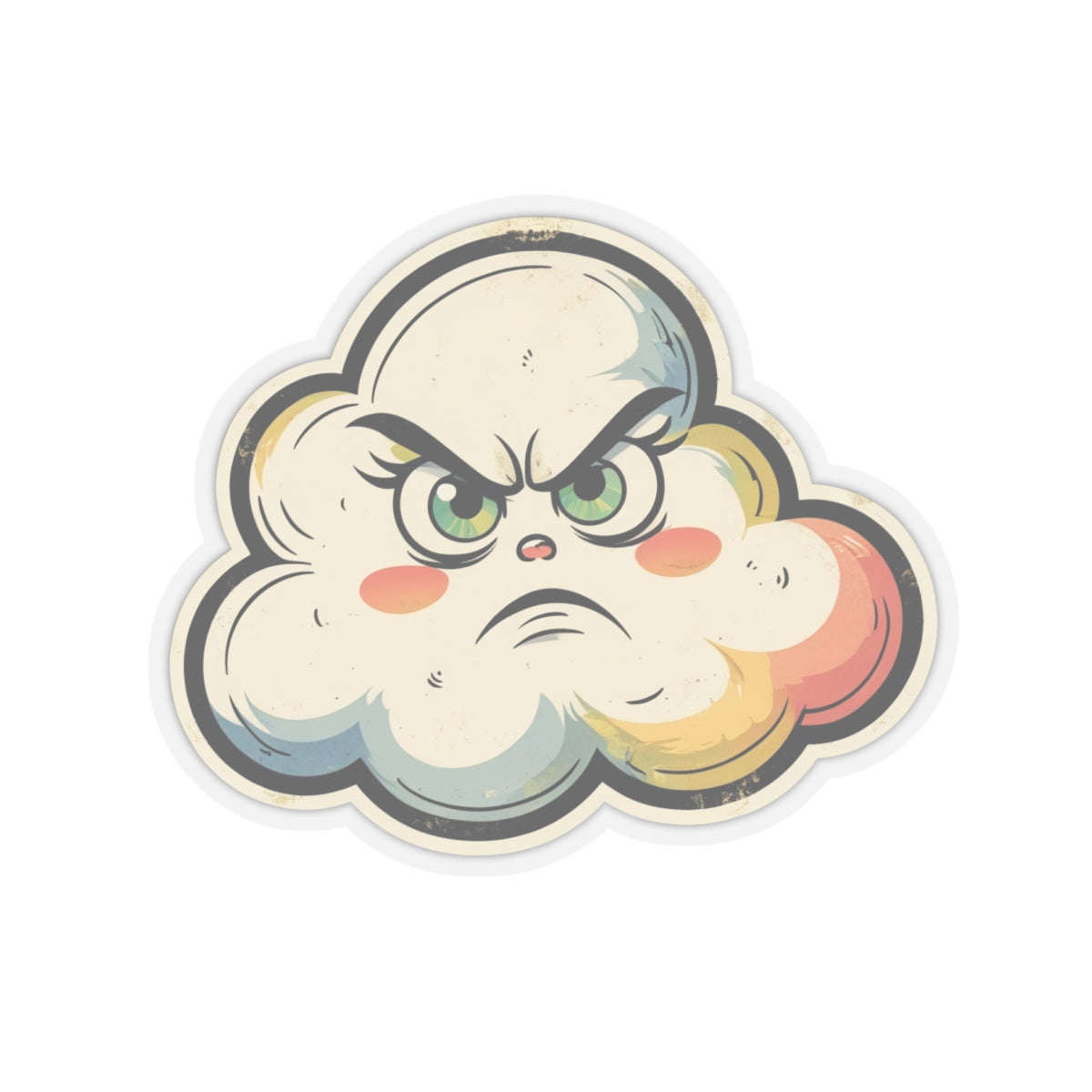 Angry Cloud Cynthia Kiss-Cut Stickers