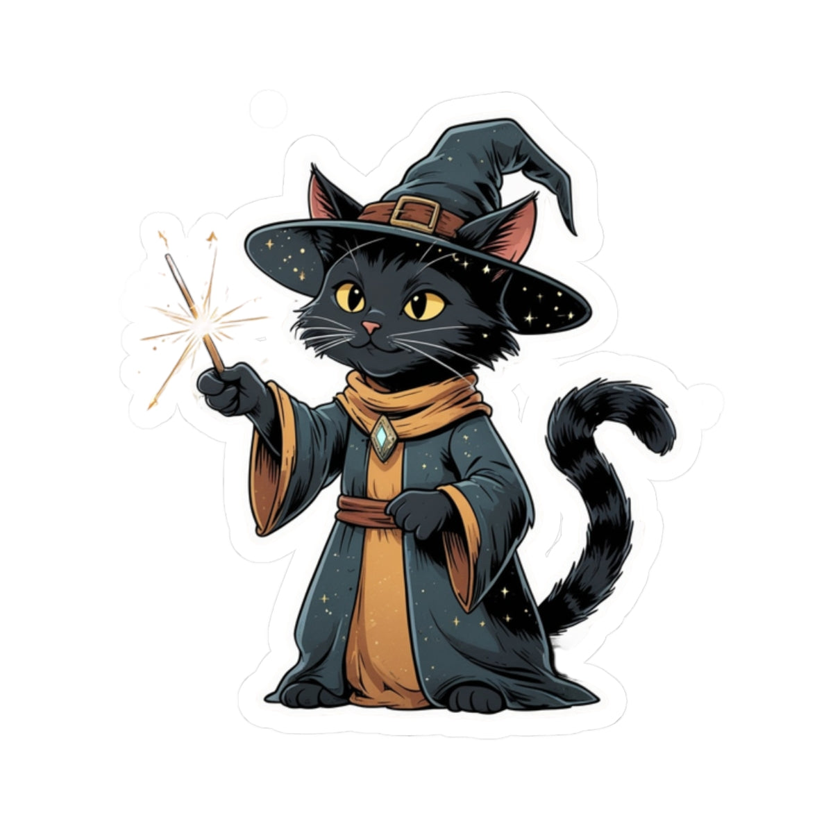Cedric Mooncloak - Cat Wizard - Kiss Cut Stickers