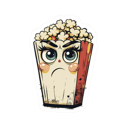 Angry Popcorn Penny - Kiss Cut Stickers