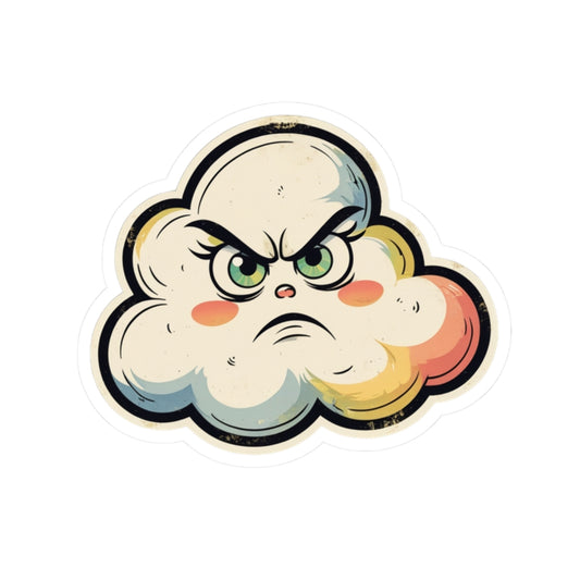 Angry Cloud Cynthia Kiss-Cut Stickers