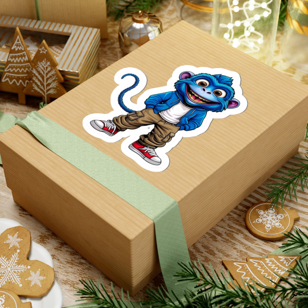 Monkey Character Kiss-Cut Stickers
